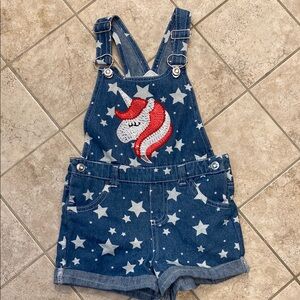 Starry Denim Unicorn Overalls for Kids size 5